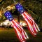4th of July Decorations, 2 Pack 40 Inch American Flag Windsock with Lights Red White Blue Star Stripes Patriotic Windsock